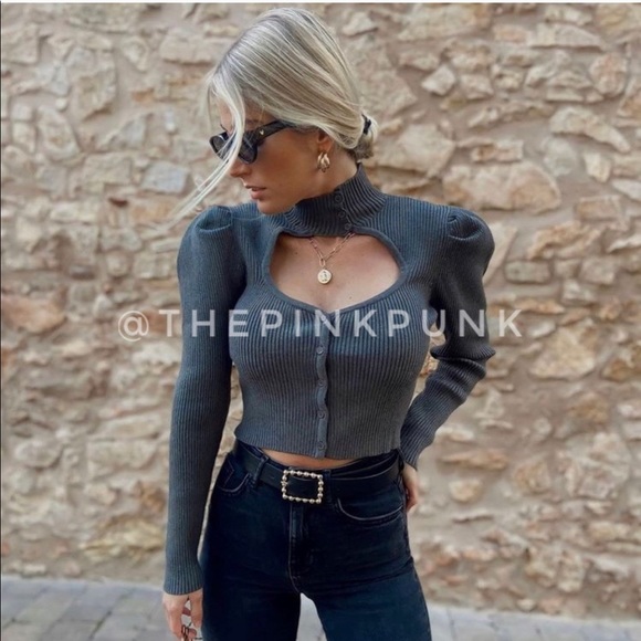 ZARA RIBBED CARDIGAN - Picture 8 of 15